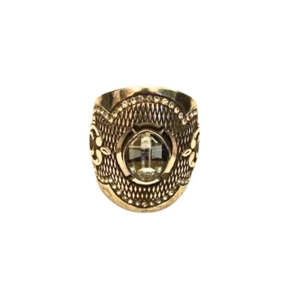 Brighton Love Padlock Cigar Band Ring Retired - Picture 3 of 10